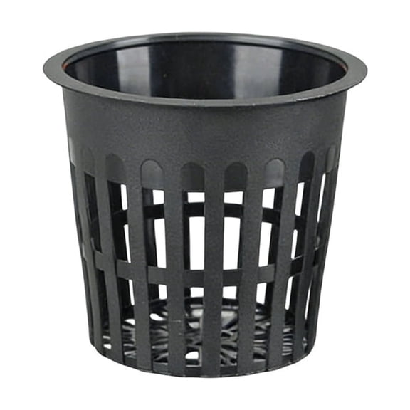 Hydroponic Net Cup 4.29 Inch Wide Mouth Black Grow Basket for Soilless Hydroponic Seedlings, Durable Mesh Pot for Root Control, Vegetables, Fruits, and Herbs, Indoor Garden Supplies