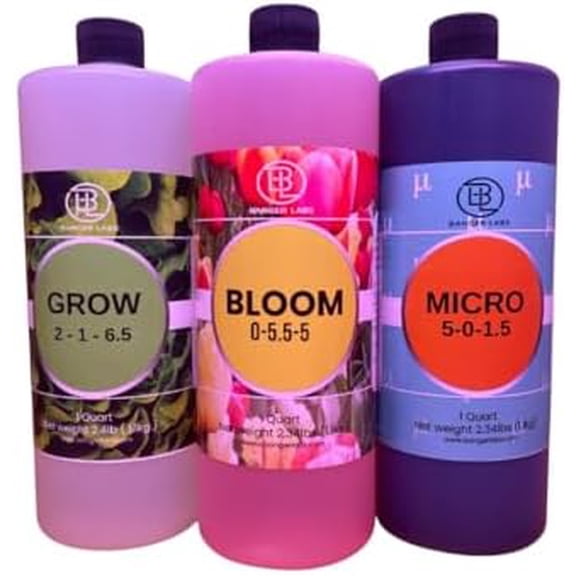 Hydroponic Nutrient Kit  Grow, Bloom, Micro Plant Food for Growing Vegetables Fruits Flowers Herbs for Indoor & Outdoor Soil | Ideal for Hydroponics and Potted Plants$$Garden &