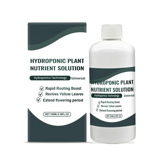 Hydroponic Nutrient Solution for Rooting and Growth – Universal Water Soluble for Indoor Gardening Enhances Leaf Appearance and Flowering Performance 100ml