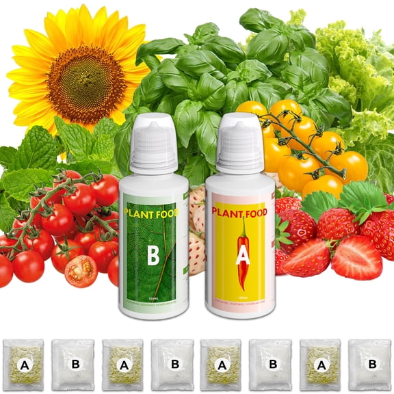 Hydroponic Nutrients (1000 ml in Total), Hydroponics Plant Food A&B for Aerogarden, Indoor Plant Fertilizer for Hydroponics Growing System Kit, Gardening Supplies for iDoo, Ahopegarden, Mugfa