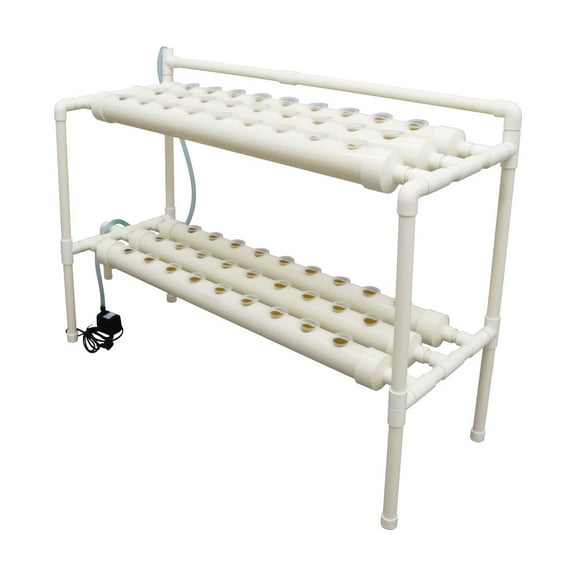 Hydroponic Pipeline Vegetable Grow Machine Plant Growing System 54 Sites Gardening Grow 2 Layers 6 Pipes with 110V Water Pump