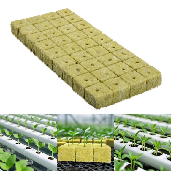 Hydroponic Rock Wool Board - 36PC per Board, High Water Retention, Reusable, for Soilless Cultivation