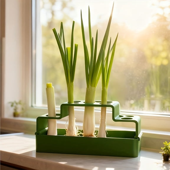 Hydroponic Scallion Regenerator Planter Kitchen Herb Growing Box for Cyclic Harvesting Home Planting Container 6.10x2.95x2.36 in