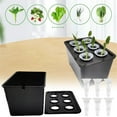 thumbnail image 1 of Hydroponic Seedling Box 6 Cell, Food Grade PP Soil-Free Germination Kit with Transparent Humidity Dome Pre Cut Sponges black, 1 of 4