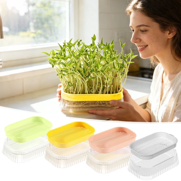 Hydroponic Seedling Box Transparent Hydroponic Planting Box with Soilless Seedling Tray 1-Piece Water-Based Growing System for Easy Harvests(Green) JASKFLY