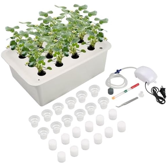 Hydroponic System Growing Kit with Air Pump 12 Holes Soilless Cultivation Grow Box Garden Cabinet Box for Herbs, Lettuce, Vegetables$$Garden & Patio