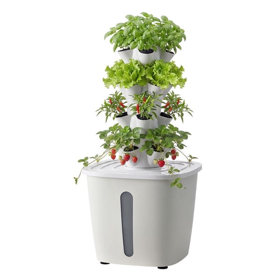 Hydroponic Tower, 20 Pods 4 Tiers Hydroponics Growing System Kit, Vertical Home Hydronic Garden with 20L Water Tank & Pump, Planter Plants Germination Kit for Indoor Herbs, Fruits, Vegetables