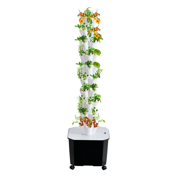 Hydroponic Tower Garden System 50L, 10-Tier 50 Pods Indoor Outdoor Planter, Automatic Timer Watering for Fruits and Vegetables
