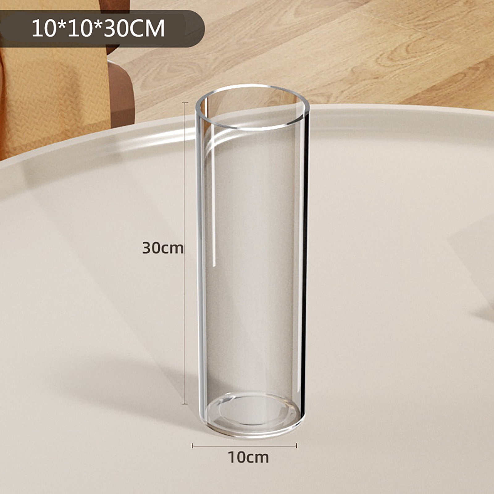 Hydroponic Vase Clear Floor Vase 20" Straight Tube Flower Holder Hydroponic Planter for Bamboo ...