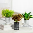 thumbnail image 1 of Hydroponic Vase Flower Pot - Imitation Glass Transparent Design, Self-watering Sy with Wick, Modern Home Decor for Bamboo and Roses, Topliu, 1 of 8