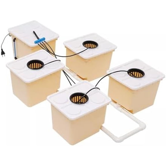 Hydroponics Grow System with Top Drip Kit, 2.91-Gallon Deep Water Culture, Hydroponics Grow Kit with Pump, Air Stone and Water Level Device, for Indoor/Outdoor Leafy Vegetables$$Garden &