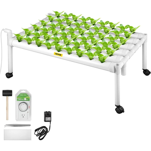 Hydroponics Growing System, 54 Sites 6 FoodGrade PVCU Pipes, 1 Layer