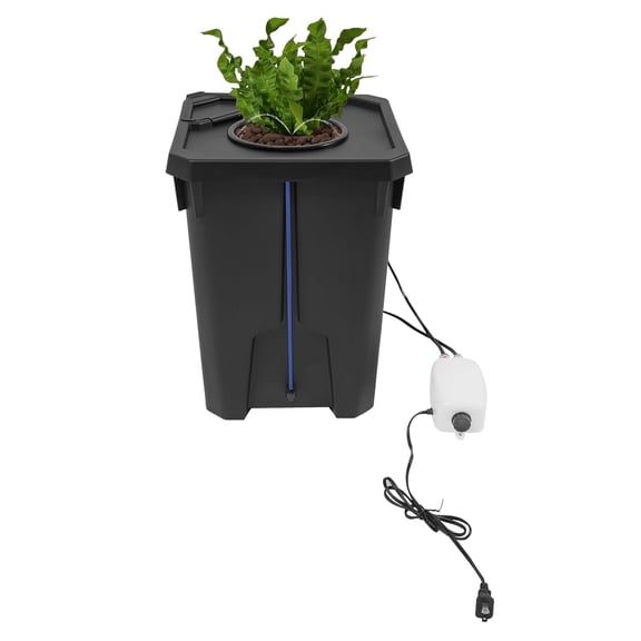 Hydroponics Growing System, 7.13Gal Automatic Drip Irrigation System Kit with 8W Air Pump, Deep Water Culture Bucket for Indoor Plants/Lawn/Greenhouse
