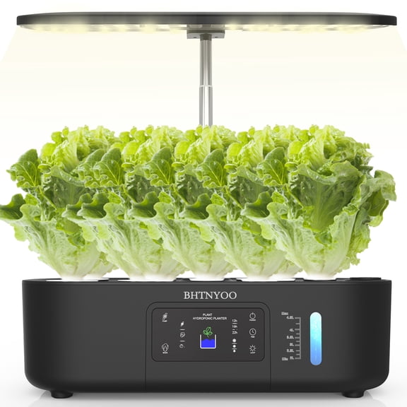 Hydroponics Growing System,BHTNYOO-13 Pods Indoor Herbs Garden Gardening Kit with Multi-Mode Adjustable Height LED Grow Lights,Automatic Water Pump Timer (LCD Touch Screen)