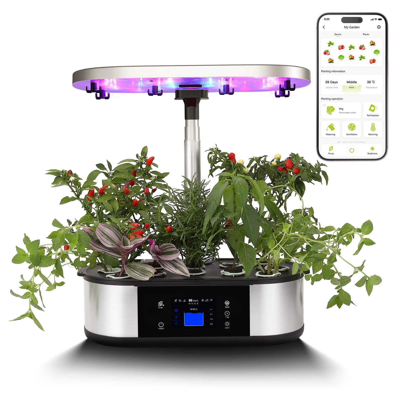 Hydroponics Growing System, Indoor Garden, Herb Garden Kit Indoor with ...
