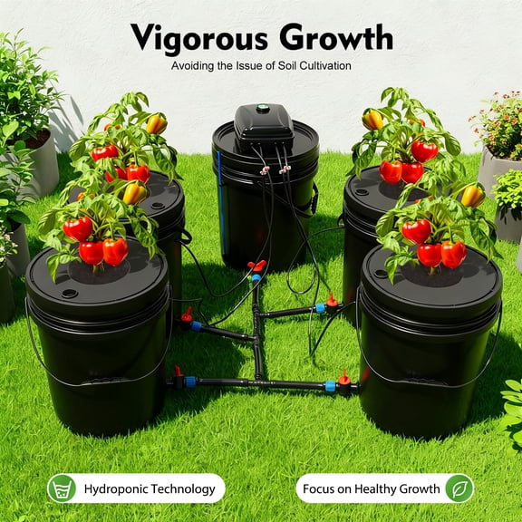 Hydroponics Growing System Kit, Deep Water Culture Growing Kit with Pump
