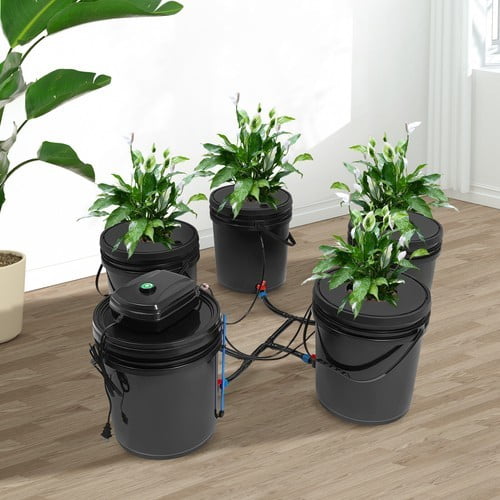 Hydroponics Growing System Kit, Hydroponic Bucket System, Deep Water Culture Growing Kit with Pump for Indoor, Greenhouses