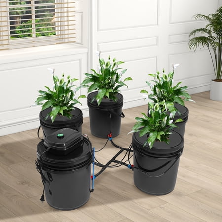 Hydroponics Growing System Kit, Hydroponic Bucket System, Deep Water Culture Growing Kit with Pump