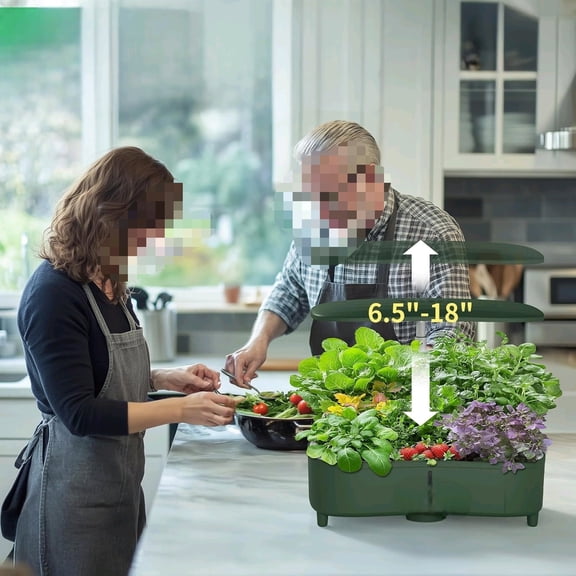 Hydroponics Growing System Kit Indoor, Aeroponics Herb Garden Kit 15 Pods, 3 Grow Modes, 24H Timer Gardening System, Quiet Smart Water Pump Hydroponic Planter Summer/Winter Use (Dark Green)