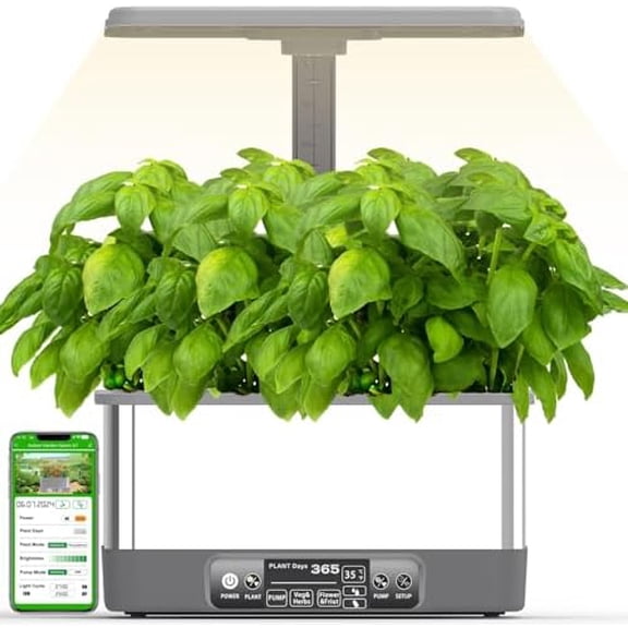 Hydroponics Growing System Kits,APP&WiFi 8 Pods Smart Indoor Herbs Garden with 24W Adjustable Height LED Growth Lights,for Indoor Gardening Gifts,Vegetables Planter$$Garden & Patio
