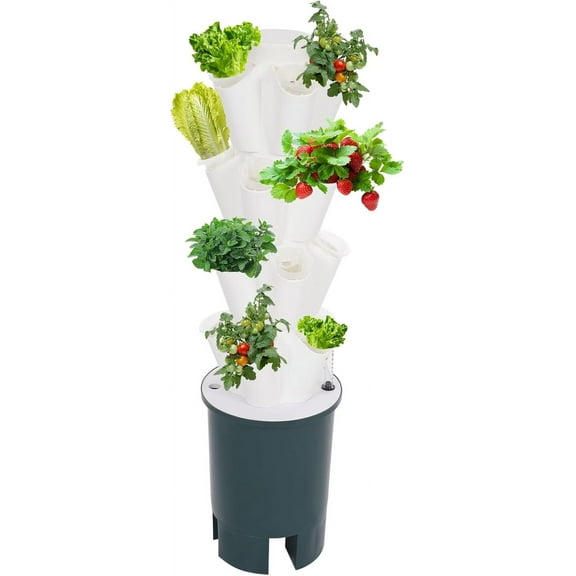 Hydroponics Growing System Vertical Vegetable Plant Tower 20-Holes Smart Vertical Garden Indoor Vegetable Plant Tower Hydroponic Growing System