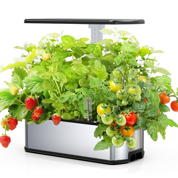 Hydroponics Growing Systems Kit,Smart Indoor Herbs Garden,BHTNYOO/12 Pods 5L Capacity Planting Pots with LED Growth Lights and Intelligent Water Pump,Timer