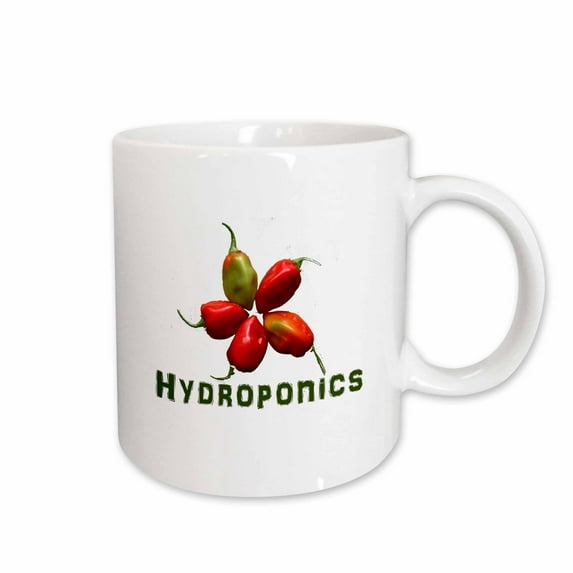 3drose, Hydroponics with Five Habanero Peppers, 11oz Mug