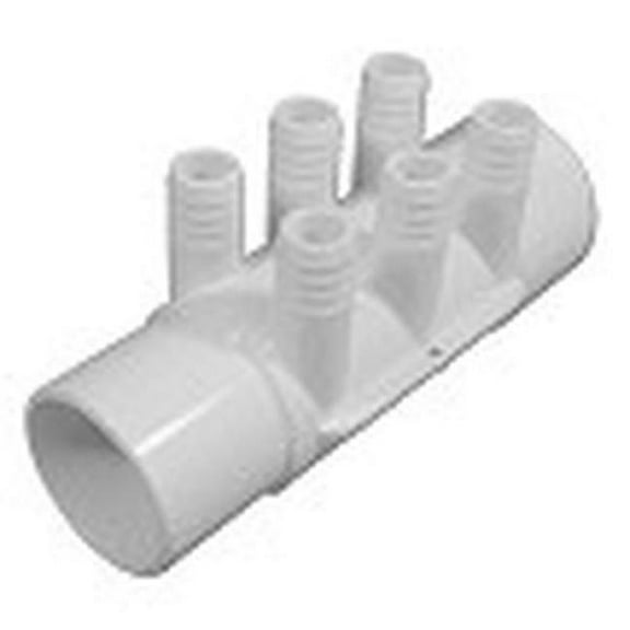Hydroquip 672-7150 2 in. Slip x 2 in. Spigot x 0.75 in. Ribbed Barbs 6-Ports Waterway Manifold