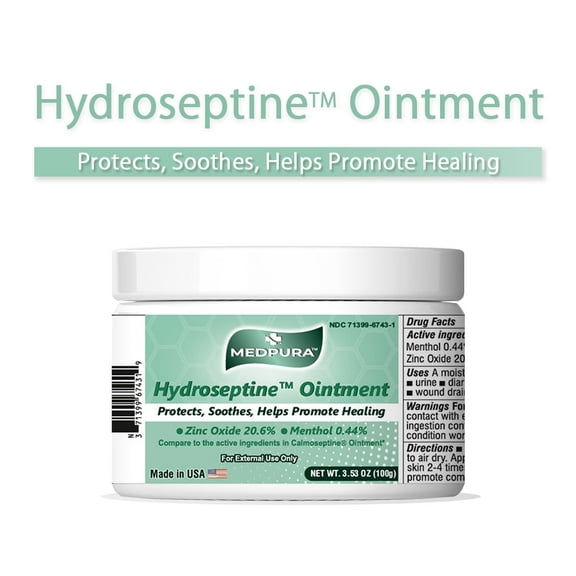 Hydroseptine Ointment 3.53 oz (100g) by MEDPURA  Compare to The Active Ingredients in Calmoseptine Ointment