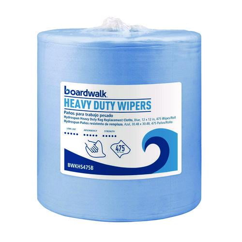 Hydrospun Wipers, 12 x 12, Blue, 475 Sheets/Roll | Bundle of 5