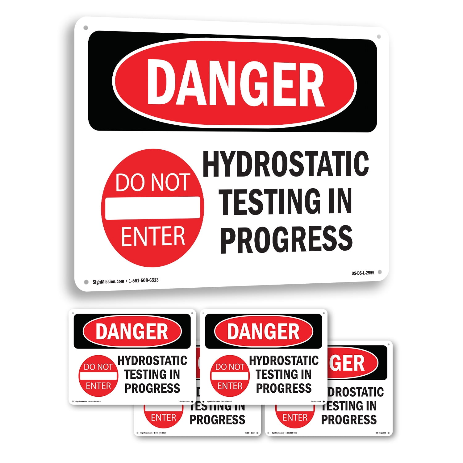 Hydrostatic Testing In Progress OSHA Danger Aluminum Sign 10 Inch x 7 ...