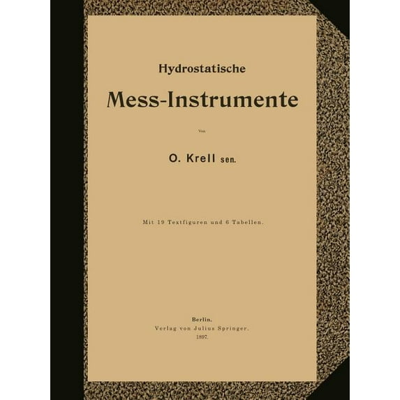 Hydrostatische Mess-Instrumente, (Paperback)
