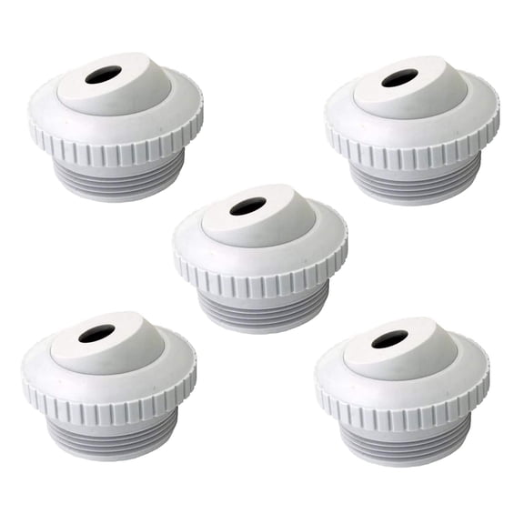 Hydrostream Pool Spa Jet Fitting, 1/2 Inch Opening Replacement for Hayward, 1-1/2 Inch MIP Thread, Adjustable Flow Velocity, 5 Pack, White