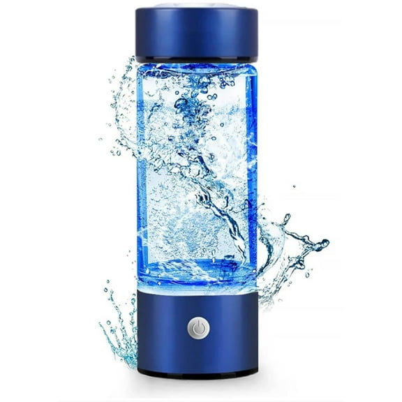 Hydrowave Hydrogen Water Bottle - Hydrowave Water Bottle,14OZ Portable Hydrowave Hydrogen Water Bottle Generator,6000+PPB, Hydrogen Water Ionizer Machine Rechargeable for Home Travel(Blue)