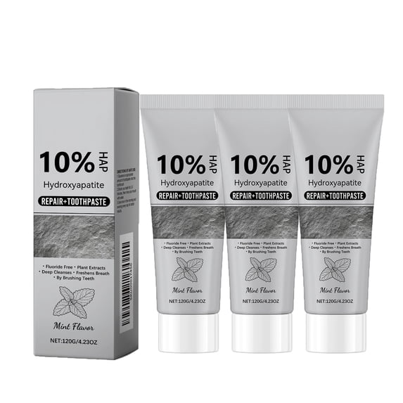 Hydroxyapatite Toothpaste,10% Nano Hydroxyapatite for Advanced Enamel Repair & Sensitivity Relief, Gentle Daily Toothpaste for Whitening & Fresh Breath, 3pcs