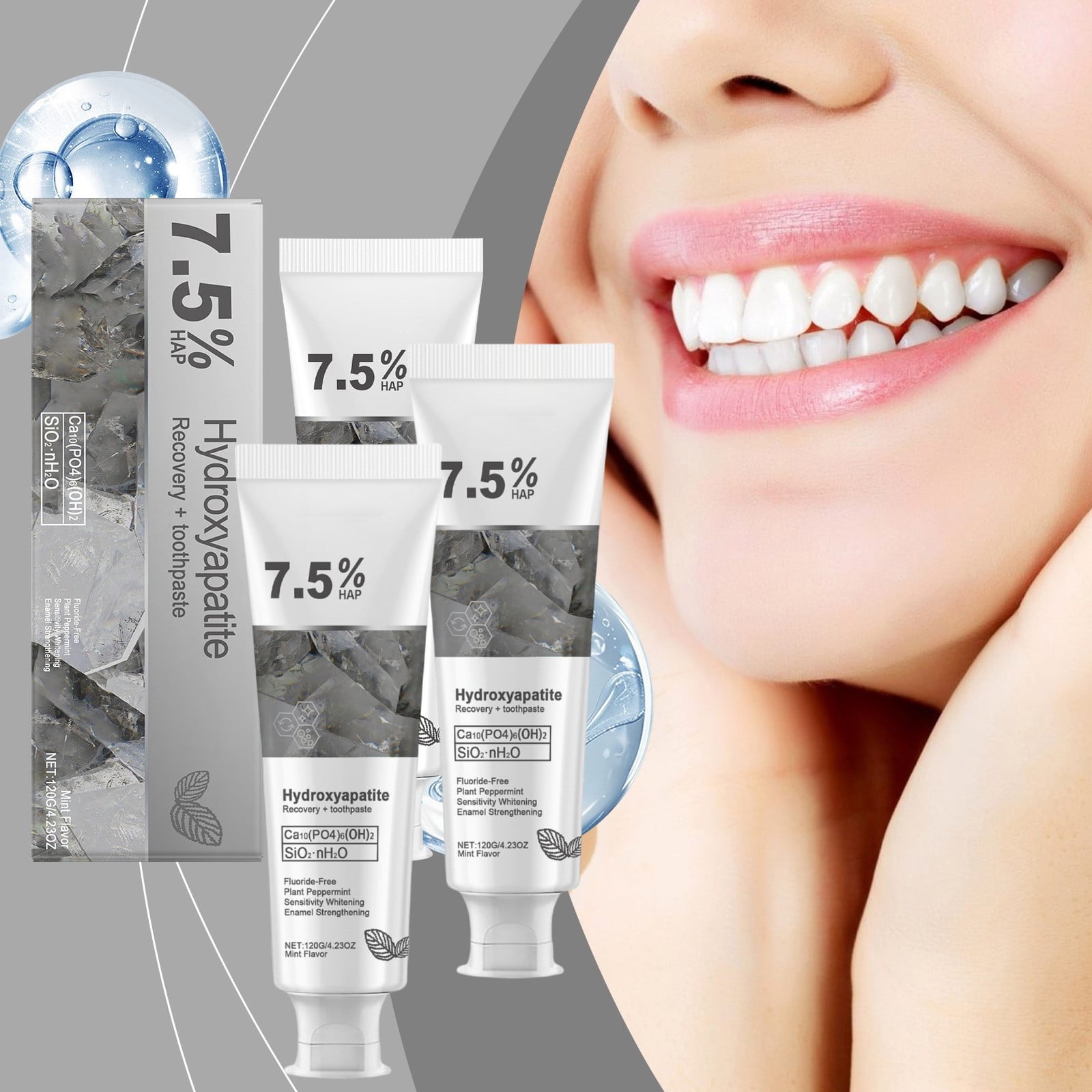 Hydroxyapatite Toothpaste for Advanced Enamel Protection, Gentle and ...