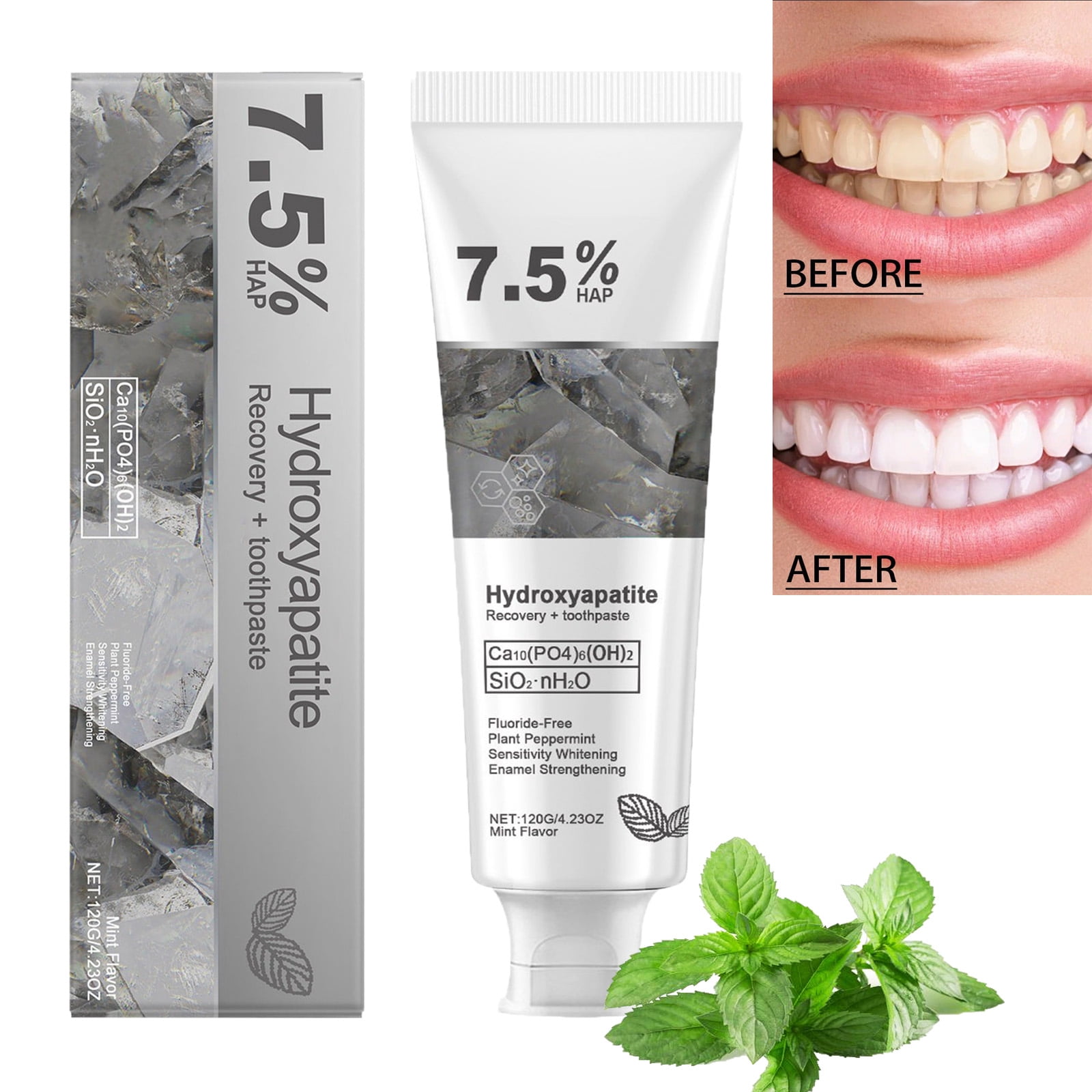 Hydroxyapatite Toothpaste for Advanced Enamel Protection, Gentle ...