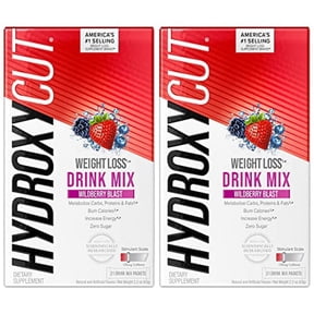 Hydroxycut Drink Mix | Weight Loss for Women & Men | Weight Loss Supplement | Energy Drink Powder | Metabolism Booster for Weight Loss | Wildberry Blast, 21 Packets, 2 Packs (Packaging May Vary)