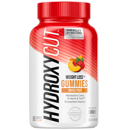 Hydroxycut Gummies Weight Loss Supplement, Metabolism Support, Mixed Fruit, Unisex, 90 Ct
