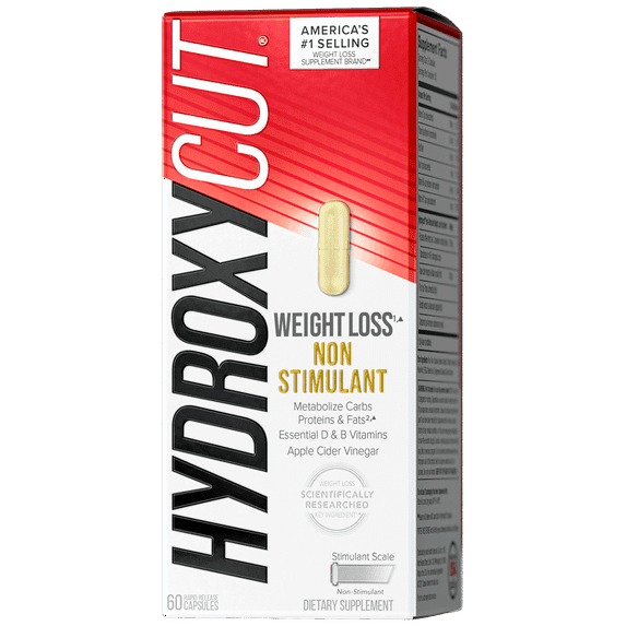Hydroxycut Pro Clinical Non-Stimulant Weight Loss Supplement with Apple Cider Vinegar, 60 Capsules