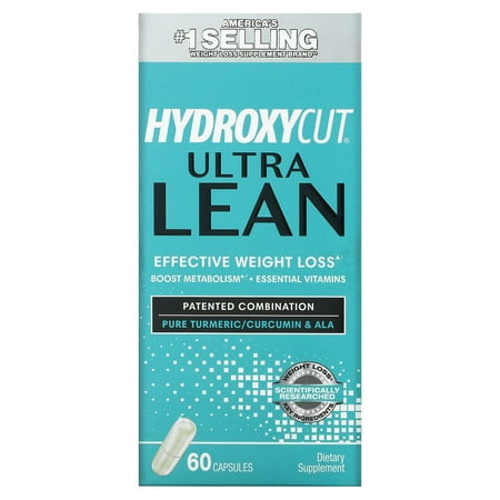 Hydroxycut Ultra Lean Weight Loss Supplement Pills with Turmeric and Curcumin, 60 Ct