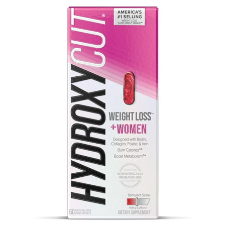Hydroxycut Weight Loss Supplement Pills with Biotin, Collagen and Iron, 150 mg Caffeine, 60 Ct