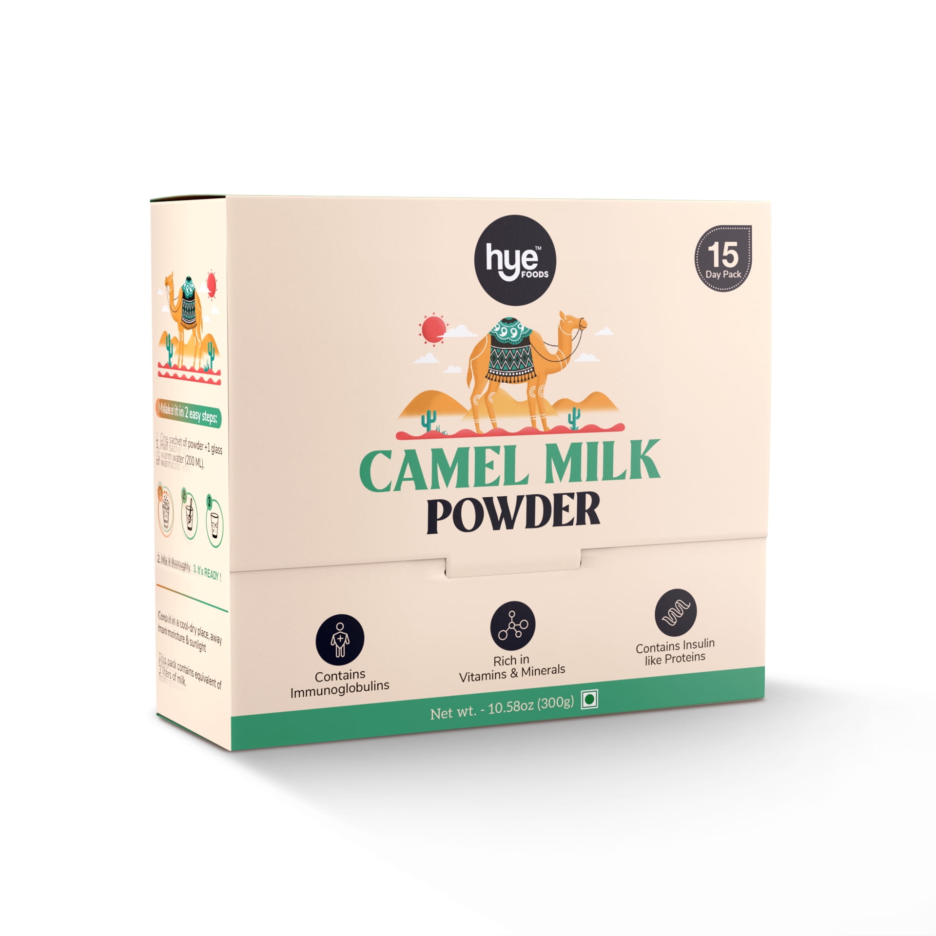 Hye Foods Camel Milk Powder | 20g x 15 Sachets | 300gms