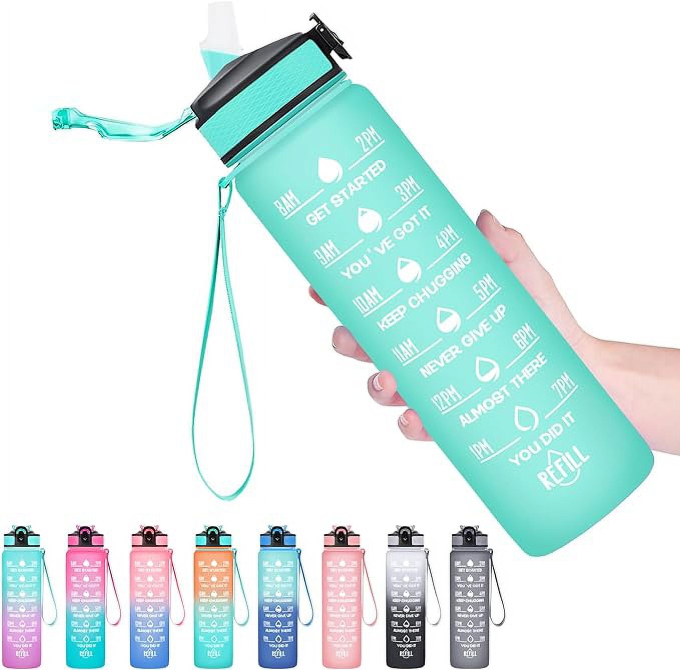 32 Oz Water Bottle With Straw Hyeta 32 oz Water Bottles with Times to Drink and Straw, Motivational