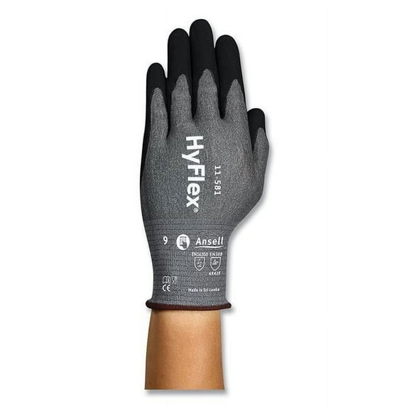 Ansell 11-581 HyFlex Ultra-Lightweight Cut-Resistant Gloves, Nitrile Palm Coating - Size 11 - XXL - 12 Pairs