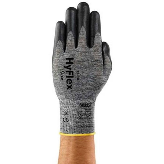 Hyflex Foam Gray Gloves, Gray, Small, 1 Pair