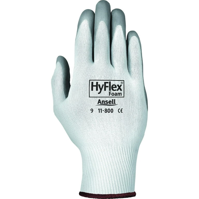 HyFlex Health Hyflex Gloves - Medium Size - Gray, White - Abrasion Resistant - For Healthcare Working - 2 / Pair