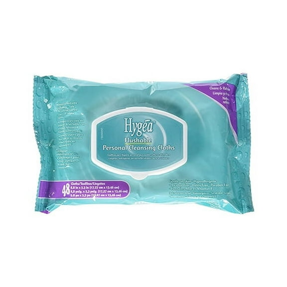 Hygea Flushable Personal Wipe Soft Pack Aloe Floral Scent 48 Per Pack