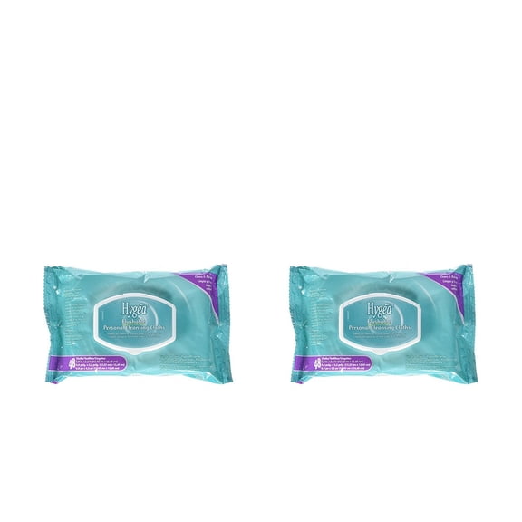 Hygea Flushable Personal Wipe Soft Pack Aloe / Vitamin E Scented, 48 per Pack, 2 Pack - A500F48