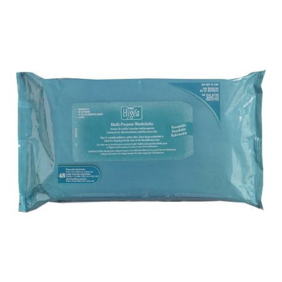 Hygea Multi-Purpose Washcloths, Aloe/Vitamin E, Hypoallergenic, Scented, 576 Count